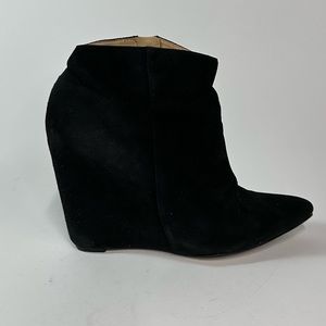 Cole Haan black suede wedge booties in size 10